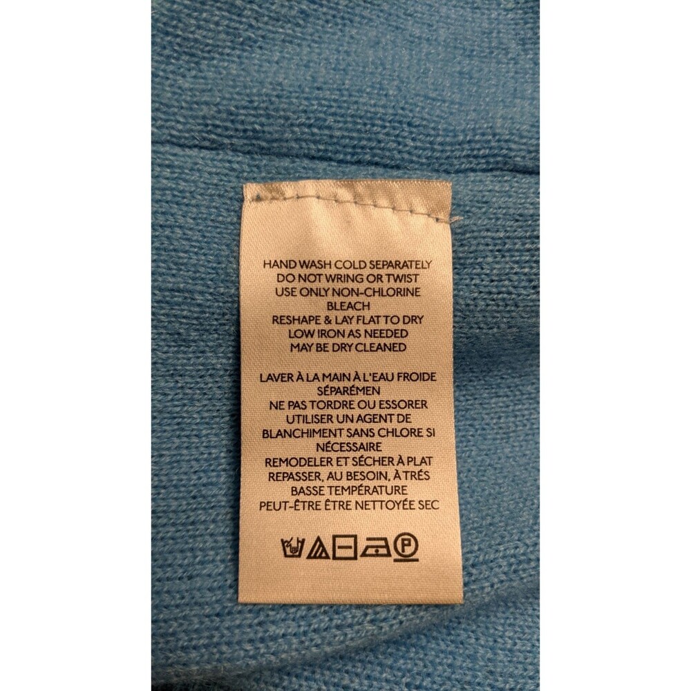 NEW~Women's Free People Harmony Cashmere V-Neck Sweater in Blue "Grecian Sea" XS - Picture 13 of 14